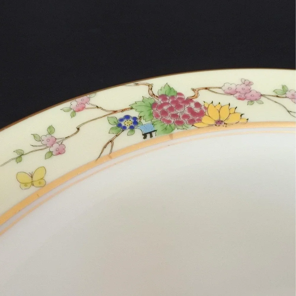 Antique Lenox Mandarin Floral Porcelain Chop Plate Round Serving Platter